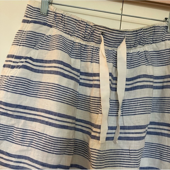 J. Crew Linen Striped Skirt Women 10 Blue White - Picture 3 of 6